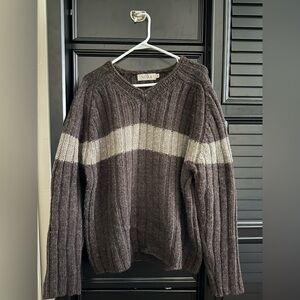 Men's Brown and Cream Sweater